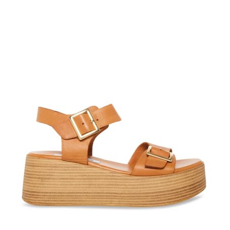 Sandalias de Plataforma Steve Madden Marka Cuero Mujer Marrones | ES JBES91